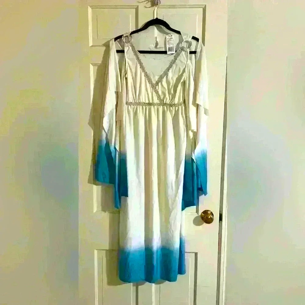 Greek Goddess Children's Halloween Costume Gown and Head Pieces Large 12-14